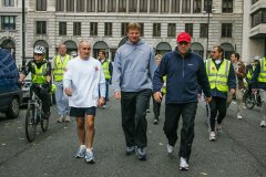 Beefy walking in London street 